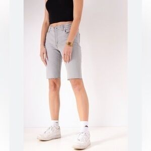Levi’s 501 Low Rise Skinny Grey Bermuda Jean Shorts